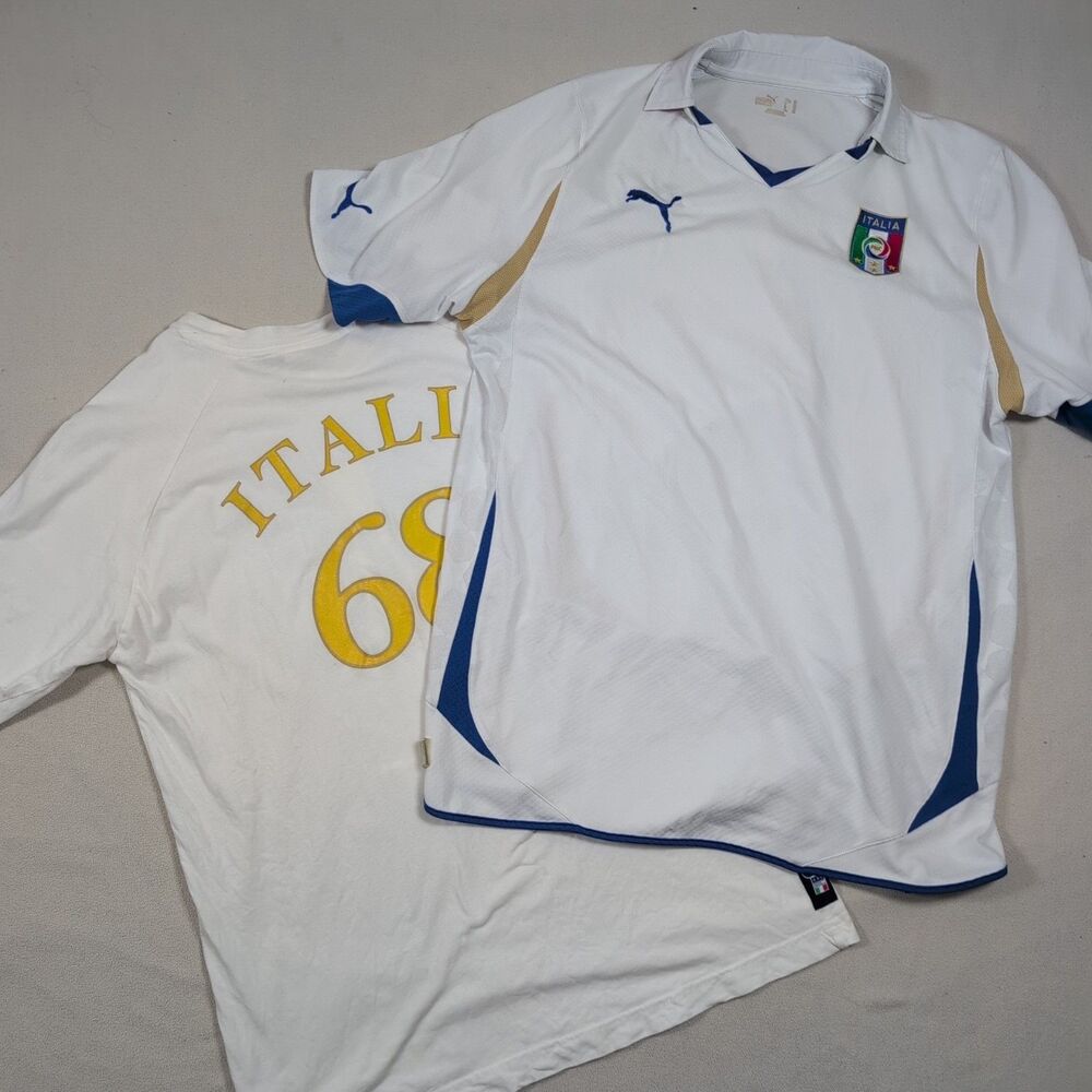 Lot Puma Italy 2010 Away Soccer Football Jersey & Italia 68 Shirt Men’s XL FIGC